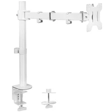 VIVO White Single Adjustable Monitor Desk Mount for 1 Computer Screen up to 38"