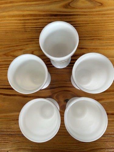 5 Stück Stiel Trauben & Ranken Milchglas Fuß Kelch Tassen Elegant Esszimmer - Bild 5 von 10