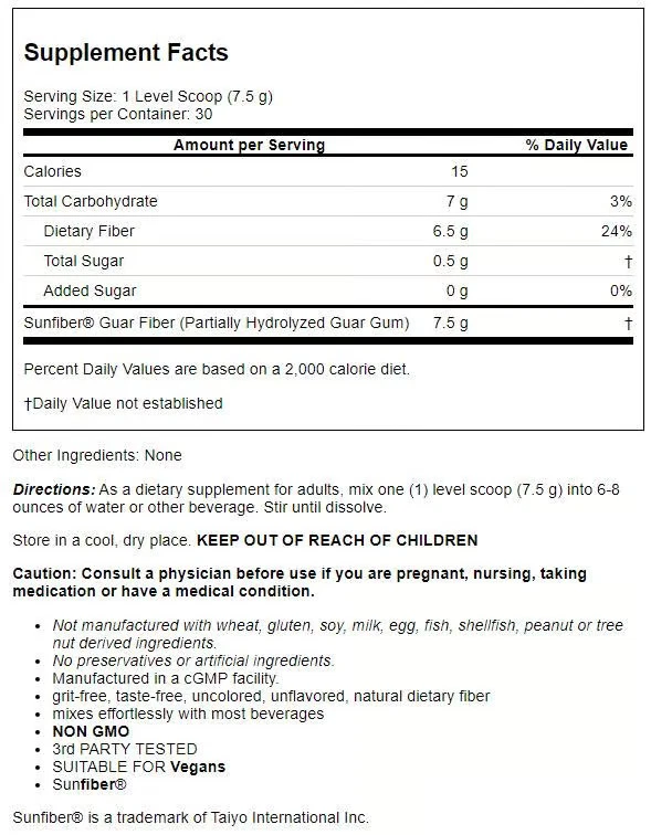 Healthy Origins Natural Healthy Fiber 7.9 oz Pwdr - Image 2 of 2