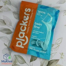 Plackers Twin Line Dental Floss Picks Dual Line Tuffloss Easy Storage Cool Mint