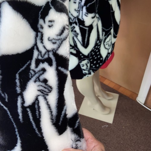 RARE 1980s Vintage Donnybrook Faces Faux Fur Oversized Coat One Size #rrc - Bild 7 von 22