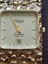 Vintage Dufonte By Lucien Piccard Crushed Goldtone Swiss Made Watch