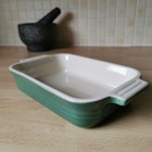 Le Creuset Small Rectangular Oven Baking Roasting Dish Green Stoneware, 19cm