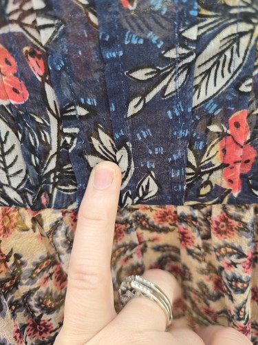 Maxi Vestido Free People Estelle Talla S Gasa Floral Azul DEFECTOS - Imagen 12 de 16