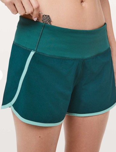 Lululemon Women’s Size 2 Royal Emerald Run Times ll Binding 4” Un-Lined Short - Picture 19 of 20