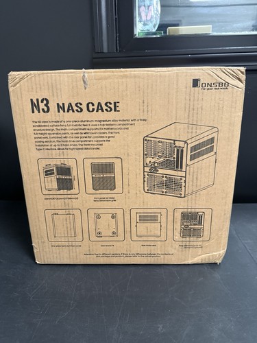 JONSBO N3 NAS Mini Case All-In-One Aluminium ITX Obudowa 8 Dysk twardy Czarny - Zdjęcie 4 z 6