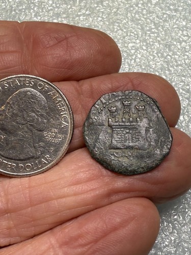 NICER 1575 To 1585 Philip II Cob Coin Silver Billon Spanish Treasure Era #2-E - Picture 2 of 3