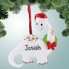 Personalized Apatosaurus White Dinosaur  Christmas Ornament - Brontosaurus