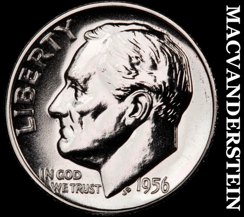 1956 Silver Roosevelt Dime - Choice Gem Proof  Lustrous  No Reserve  #G9416