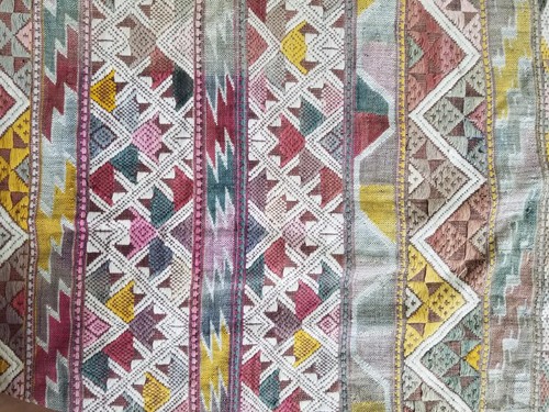 Vintage traditioneller handgewebter guatemaltekischer bestickter Wandteppich 85 x 62 cm - Bild 5 von 12