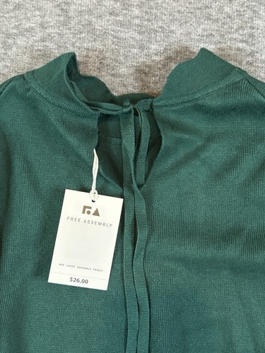 Free Assembly Women's Medium Bell Shift Sweater Dress Green - Picture 2 of 8
