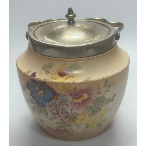 Vintage S F & Co England Crown Devon Biscuit Jar With Lid And Handle - Picture 4 of 7