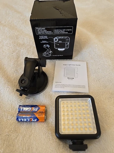 Laptop and Tablet Portable Video Light 2xAA Suction Mount Included New Open Box