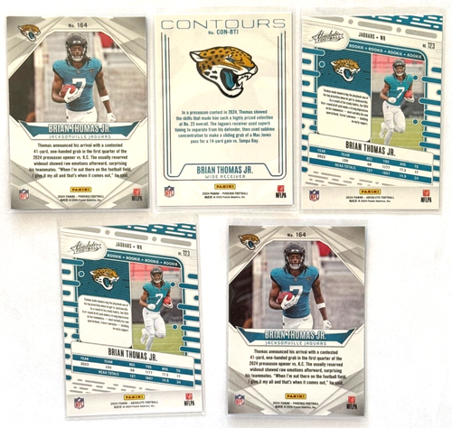Lot 5 Brian Thomas Jr. 2024 RCs Panini Phoenix & Absolute 1 Insert Contours - Picture 2 of 2