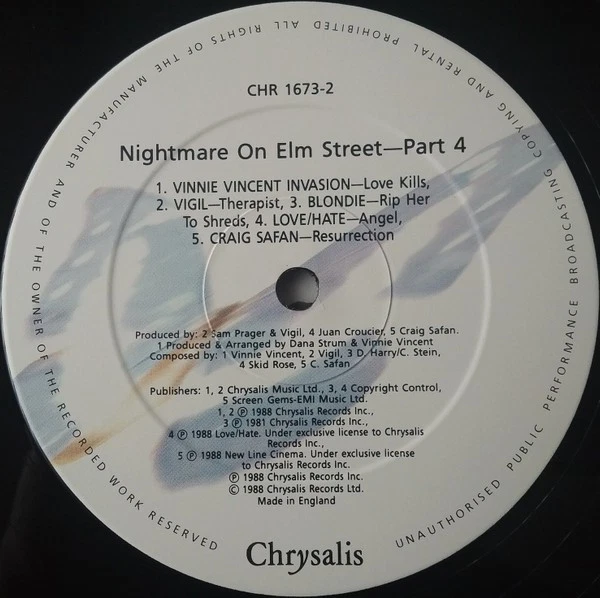 A Nightmare On Elm Street 4: The Dream Master Vinyl LP (LP Record, Compilation) - Image 4 of 4