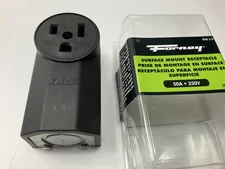 Forney 58402 Plastic Wall Receptacle, 220-Volt, 50 Amp, Nema 6-50