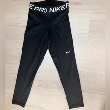 Nike Pro Women's 365 Mid-Rise Crop Leggings Black White