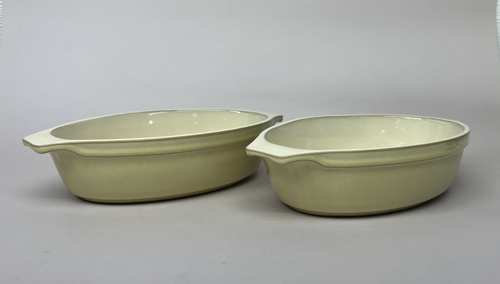 DENBY Fire Chilli 2x Crema Cazuela Au Gratinado Hornear Plato Ovalado 9" Gres - Imagen 3 de 7