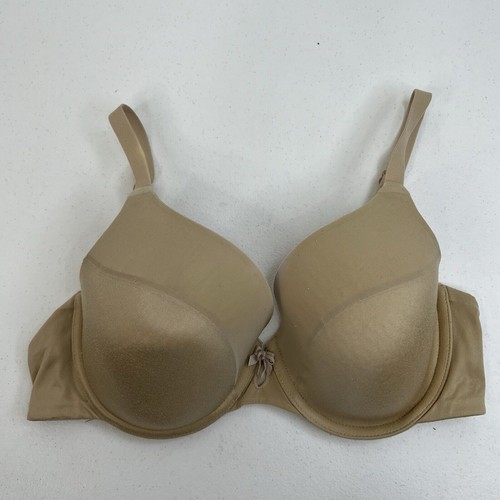 DKNY Sz 34C Bra 453200 T-Shirt Padded Fusion Perfect Underwire Beige Microfiber - Picture 2 of 13