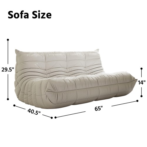 Three-Seat Sofa Lazy Sofa Tatami Bed Sofa Bed Recamier Caterpillar Chaise Lounge - Picture 3 of 15
