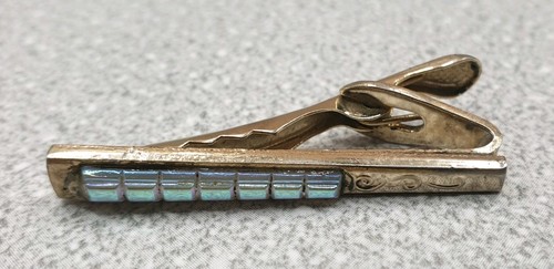 4 x Tie Clip. Vintage spring Tie clips and tie slider. Gold Tone. - Picture 5 of 15