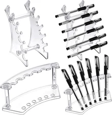 Teling 4 Pieces Pen Display Stand Acrylic pen Holder Clear 