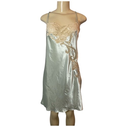 Camicia da notte vintage Natori Classics / Bergdorf Goodman ricamata slip taglia large - Foto 3 di 10