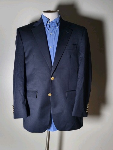 Ralph Lauren 38R POLO Gold Button Blue Wool Blazer Jacket sport Coat NWOT - Picture 2 of 9