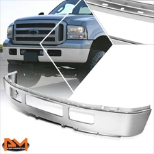 For 05-07 Ford F-250/F-350 SD Front Bumper Face Bar w/o Fender Flare Hole Chrome