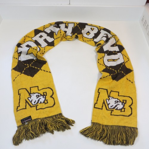 North Bend Bulldogs Schal Ruffneck braun gold Acryl Strick Fußball Soccer - Bild 2 von 11