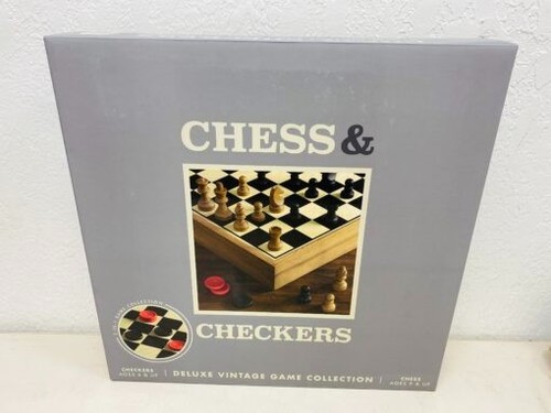 Colección de juegos 2 en 1 vintage de lujo: ajedrez y damas - Imagen 2 de 3