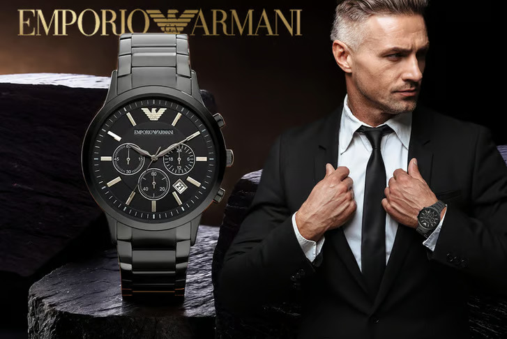 Emporio Armani AR2453 Mens Chronograph Watch - Black