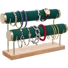 Bracelet Display Holder with Two Tier Bangle Stand Storage Towers for Jewelry...