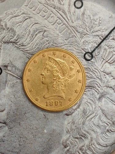 GOLD 1897 P  AU- Slider  0.48375 Troy oz Gold Liberty Head Coin  TP-9821