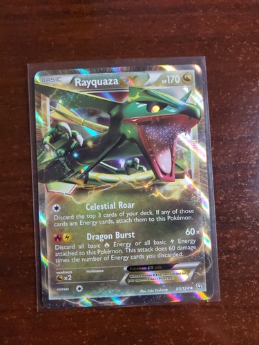 Rayquaza EX 85/124 Dragons Exalted Holo Ultra Rare Pokemon Karte