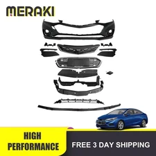 Front Bumper Cover Grille & Radiator & Deflector Set For 2016-2018 Chevy Cruze
