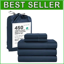 Super Soft Split King Sheet Set - 450TC Sateen, Deep Pocket, Machine Washable