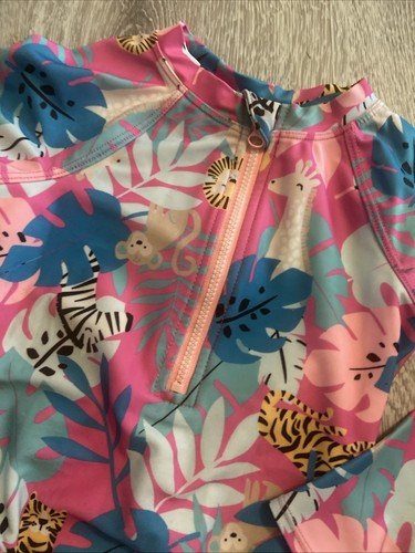 Talla Wonder Nation para niñas. Traje de baño de una pieza de manga larga 2T - Imagen 4 de 7
