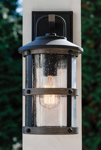 Hinkley Lakehouse 14 1/2" High Aged Zinc Outdoor Wall Light - Picture 1 of 10