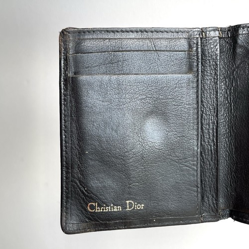 Vintage Christian Dior Bifold Wallet Leather Black Made in Spain Rare Unisex Y2K - Picture 12 of 18