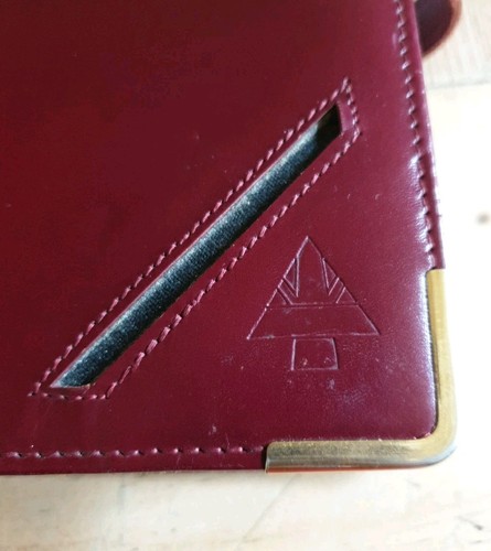 De colección Filofax 1986 Cuero Borgoña Borde Dorado Insertos Inc Hecho a Mano en Inglaterra - Imagen 14 de 16