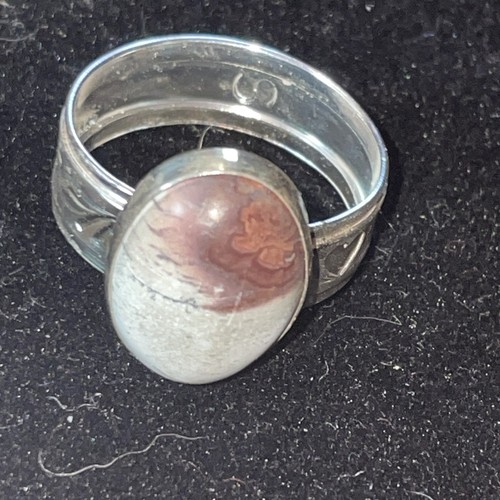 .925 Solid Sterling Silver Jasper Hand Made Ring Size 11 - Picture 2 of 7