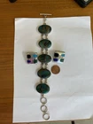 Vntg Sterling Silver Bracelet And Ear Rings