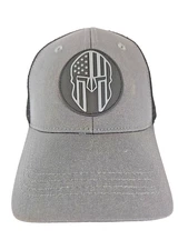 Highland Tactical Mesh Trucker Snapback Hat Cap Hunt Spartan Helmet Gray Black