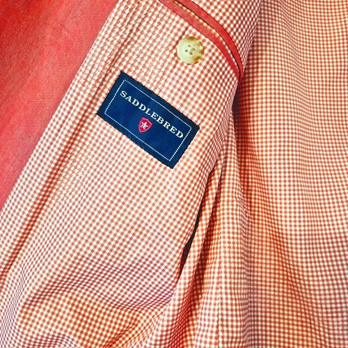 Blazer de algodón rosa saddlebred 42R abrigo deportivo de 2 botones estilo Derby Preppy para hombre - Imagen 4 de 8