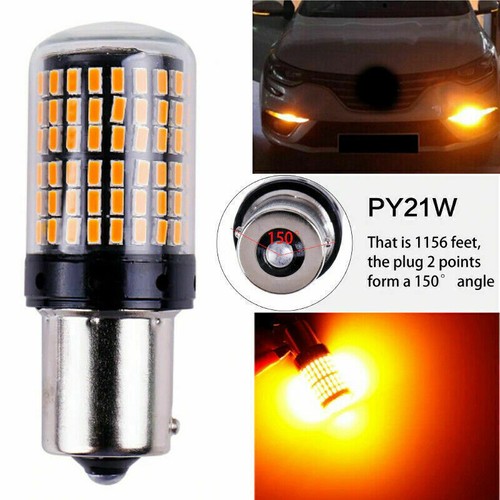 4x Canbus Light Bulbs BAU15s PY21w 1156/1157 144smd Led Amber Indicator Lamp - Picture 2 of 6