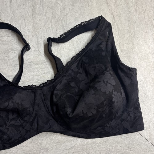 Bali Back Smoothing Bra 40DD Underwire Black Unlined Adjustable Strap 6590 New - Picture 3 of 6