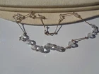 LOVELY VINTAGE CZECH ART DECO SPARKLY FACETED CRYSTAL ROLLED GOLD LINK NECKLACE