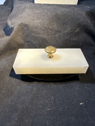 Vintage Sheaffer Fountain Pen & Calendar Desk Set w/Marble Base 5”w - Picture 4 of 8