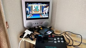 Hori Arcade Fighting Stick Multi for SNES, PC Engine, Megadrive Boxed set-h0807-